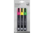 Krijtstift Sigel set 3kleuren; roze, groen en geel wig punt 1-5 mm