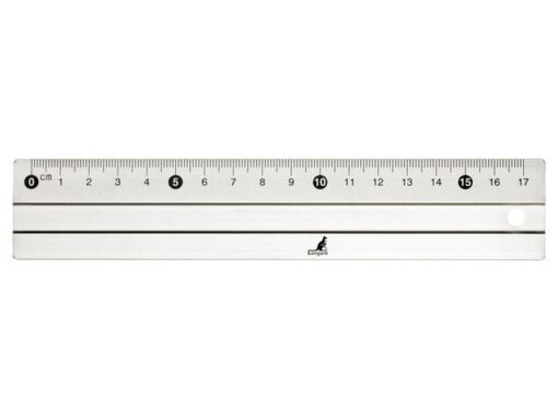 Kangaro KTC Liniaal Kangaro 17cm aluminium met rubber inleg