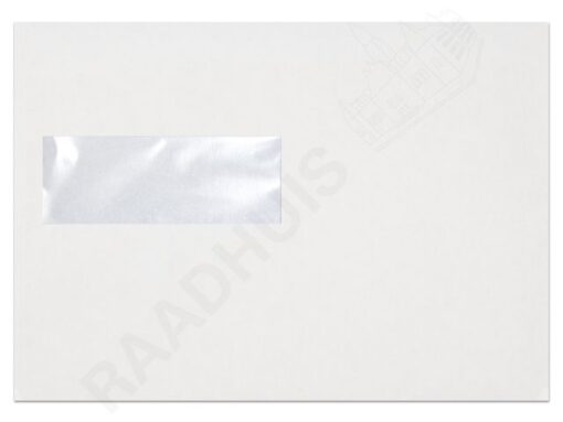 Dienstenvelop venster links Raadhuis 156x220mm EA5 wit      gegomd doos a 500 stuks