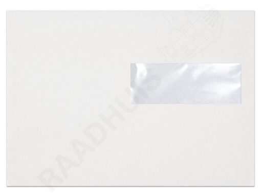 Dienstenvelop venster rechts Raadhuis 156x220mm EA5 wit     gegomd doos a 500 stuks