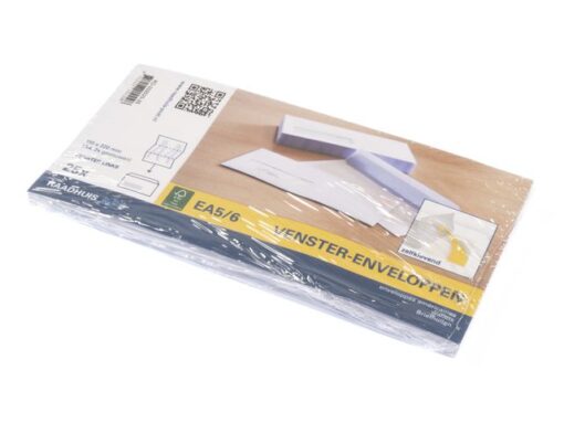 Dienstenvelop venster links Raadhuis 110x220mm DL (EA5/6)   wit plakstrip krimp a 25 stuks