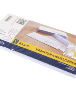 een lijmlaag die met een papieren strook is afgedekt. Na het verwijderen van de strook en het aandrukken van de klep is de envelop permanent gesloten. Formaat 110x220mm