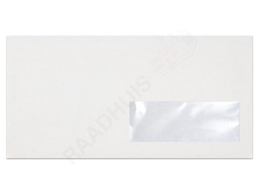 Dienstenvelop venster rechts Raadhuis 110x220mm DL (EA5/6)  wit plakstrip krimp a 25 stuks