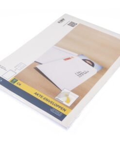 een lijmlaag die met een papieren strook is afgedekt. Na het verwijderen van de strook en het aandrukken van de klep is de envelop permanent gesloten. Formaat 229x324mm