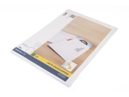 Envelop Raadhuis 229x324 C4 akte plakstrip wit 120gr 25     stuks