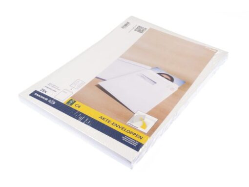 Envelop Raadhuis 229x324 C4 VL akte plakstrip wit 120gr 25  stuks