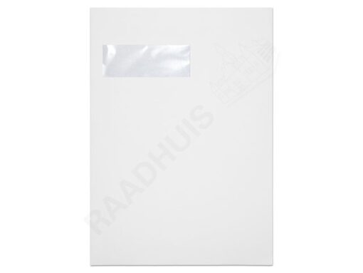 Envelop Raadhuis 229x324 C4 VL akte plakstrip wit 120gr 25  stuks