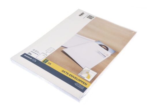 Envelop Raadhuis 229x324 C4 VR akte plakstrip wit 120gr 25  stuks