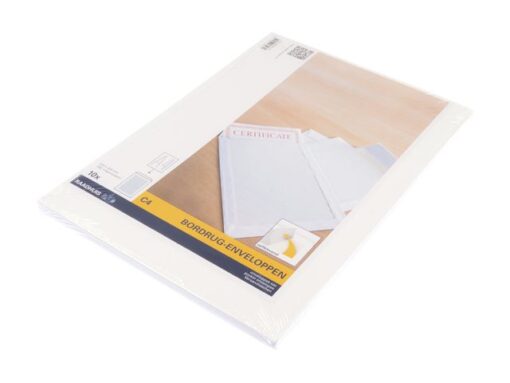 Bordrug envelop Raadhuis 229x324mm C4 wit met plakstrip     krimp a 10 stuks