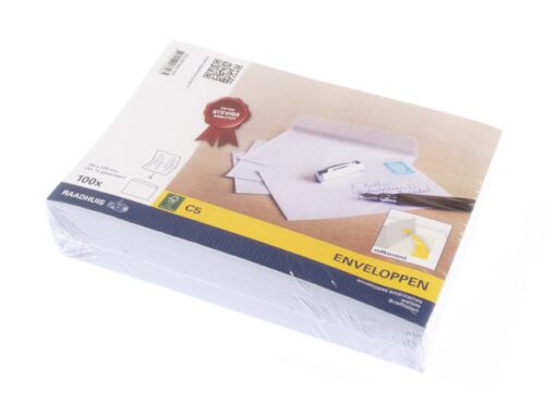 Dienstenvelop Raadhuis 162x229mm C5 met plakstrip wit 100   stuks