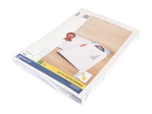 Akte envelop Raadhuis 229x324mm C4 wit met plakstrip 50     stuks
