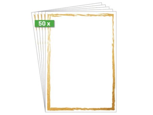 Papier met motief Sigel, Golden frame, tweezijdig motief,   superieure kwaliteit karton,FSC Mix Cred (Ink/Laser/Copy),