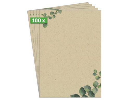 Papier met motief Sigel, Eucalyptus, tweezijdig motief,     gras papier, FSC Mix Credit (Ink/Laser/Copy), 100 g, A4,