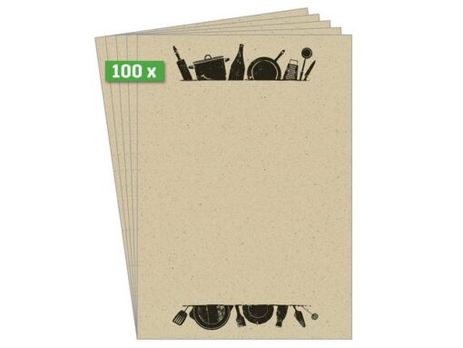 Papier met motief Sigel, Kitchen utensils, tweezijdig       motief, gras papier, FSC Mix Credit (Ink/Laser/Copy), 100