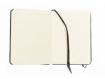 Kangaro KTC Schetsboek Kangaro A6 zwart PU hardcover 80 blad 140 grams  roomwit papier met elastiek en lint