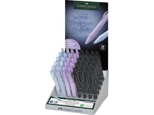 Balpen Faber-Castell Daily XB display 40 stuks (sweet       lilac, sky blue, black)
