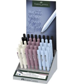 Balpen Grip 2011 met drukknop mechanisme, dus veilig voor binnenzakken. Uren onvermoeibare schrijven dankzij de ergonomische driehoekige vorm en uitgebalanceerde gewichtsverdeling. Met soft-grip zone voor veilige, non-slip grip. De kleur van de karakteristieke noppen op de non-slip grip zone komt overeen met de kleur van de houder. Met vervangbare XB vulling met documentechte inkt  in schrijfkleur blauw, documentecht. Display met 40 stuks balpennen in de kleuren coconut milk, rose shadows, sky blue en zwart.