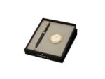 Balpen Giftset Sheaffer 100 G9322 Glossy black gold tone    met gold plated tafelklok