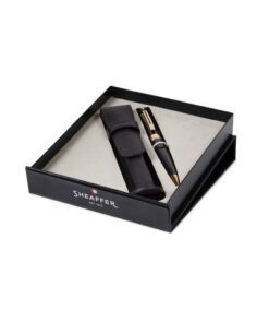 Balpen Giftset Sheaffer 300 Balpen Giftset SHEAFFER 300     G9325 Bright chrome gold tone met lederen penetui