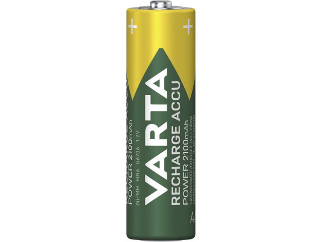 Batterij oplaadbaar Varta AA 2100mAh blister a 4 stuks