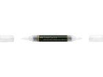 Aquarelmarker Albrecht Dürer Blender, kleur 200, kleurloos. Ideaal voor het mengen van de kleuren van gepigmenteerde aquarelinkten. Kan ook worden gebruikt in combinatie met de Albrecht Dürer aquarelpotloden. De marker heeft twee penpunten: Een penseelpunt en een vezelpunt, dit biedt de kunstenaar veel flexibiliteit in de persoonlijke tekenstijl. De penseelpunt is zacht en flexibel en door de richting van de punt op het papier te veranderen kan je met lijndiktes eindeloos variëren. De vezelpunt is uitermate geschikt voor wat meer gedetailleerd werk, de lijndikte is 1-2mm afhankelijk van de tekenhoek. De blender marker komt het beste tot zijn recht als je gebruik maakt van aquarelpapier.