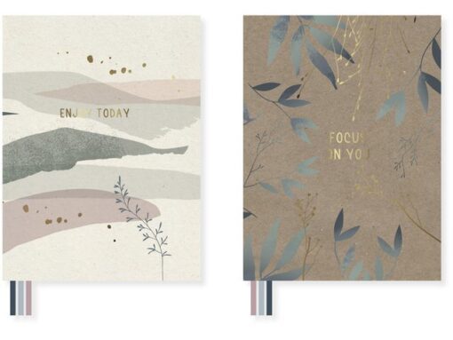 Dummyboek Soft Scenes HC A5 blanco krimp a 2stuks assorti   met 3 leeslinten 80 grams FSC 192 pagina's