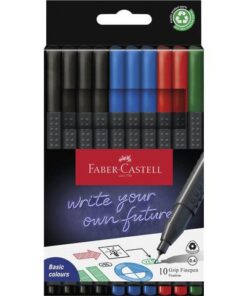 Fineliner Faber-Castell Grip 0,4mm Office set 10 stuks