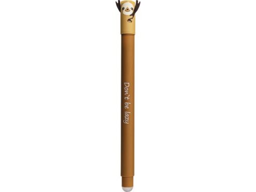 Gelpen Eberhard Faber Animal Erase-It  Luiaard              schrijfkleur: blauw  Tekst: Don't be lazy