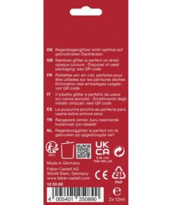 Doosje met 2 tubes glitterverf 12 ml. Maak een kunstwerk met dekkende verf en ga erover met deze glitterverf voor mooie accenten. Geeft elke verfkleur een glitterlook.