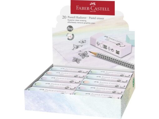 Gum Faber-Castell stofvrij pastel display 20 stuks assorti  kleuren