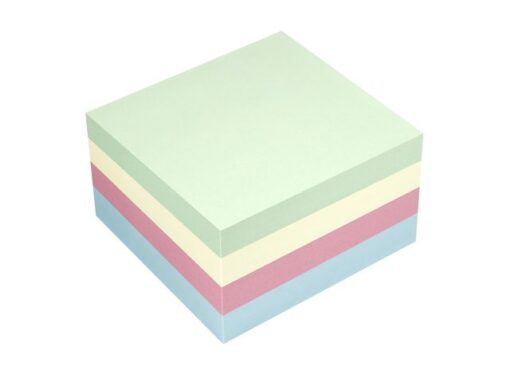 Info Notes 75x75mm 400 vel voordeelpak 100x pastel groen    100x pastel geel 100x pastel blauw 100x pastel roze