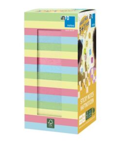 Info Notes 75x75mm 400 vel voordeelpak 100x pastel groen    100x pastel geel 100x pastel blauw 100x pastel roze