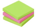Info Notes 75x75mm voordeelpak 20x 80 briljant groen 4x 80  briljant roze