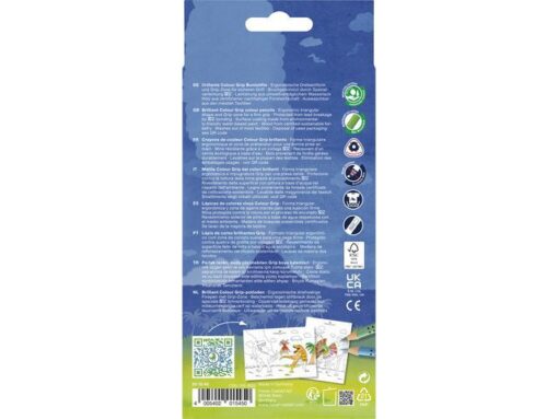 Kleurpotlood Faber-Castell Grip Dino 10 colour grip + 3     metallic grip incl. dino stickers in  karton etui