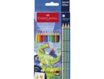 Kleurpotlood Faber-Castell Grip Dino 10 colour grip + 3     metallic grip incl. dino stickers in  karton etui