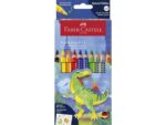 Kleurpotlood Faber-Castell Jumbo Grip Dino 8 colourgrip + 2 metallic grip incl. dino stickers in  karton etui