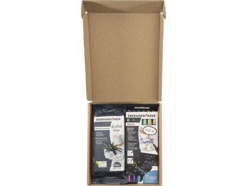 Kreatieve set Eberhard Faber Plast met 1x Eberhard Faber    plast klei wit 500gr.en 6 metallic markers