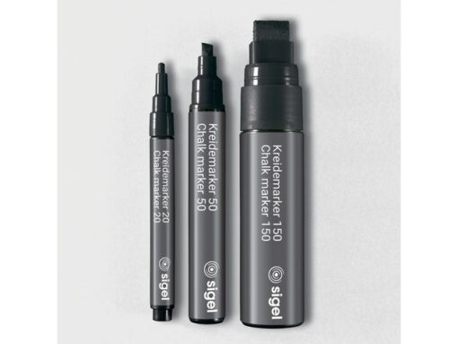 Krijtstift Sigel zwart set 2stuks ronde punt 1-2 mm