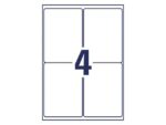 Laseretiket Avery 99,1x139mm transparant 25 vel 4 etiketten per vel