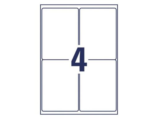 Laseretiket Avery 99,1x139mm transparant 25 vel 4 etiketten per vel