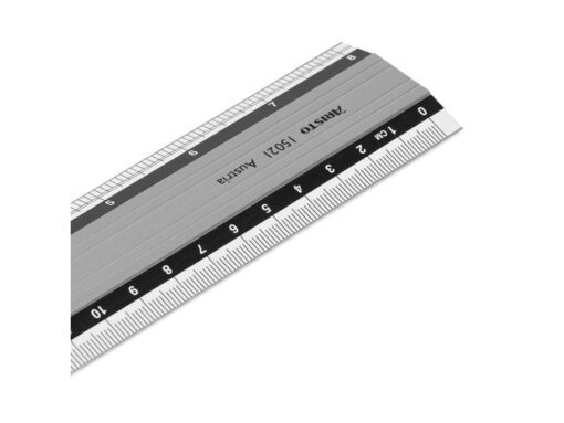 Liniaal Aristo 20 cm aluminium met rubber inleg
