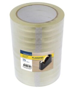 Plakband Raadhuis 12mm x 66m PP transparant krimp a 12 rol