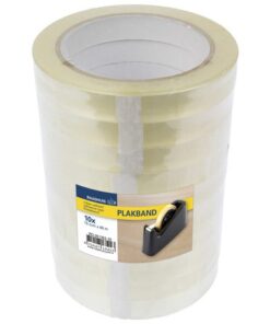 Plakband Raadhuis 15mm x 66m PP transparant krimp a 10 rol