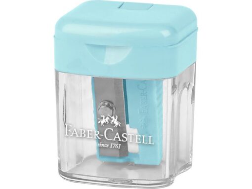 Puntenslijper Faber-Castell mini assorti display 24 stuks   6x blauw,6x roze, 6x paars, 6x turquoise