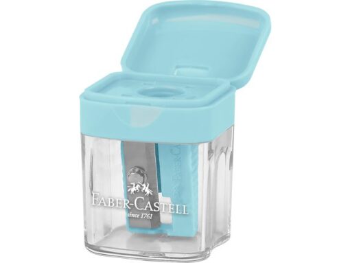 Puntenslijper Faber-Castell mini assorti display 24 stuks   6x blauw,6x roze, 6x paars, 6x turquoise