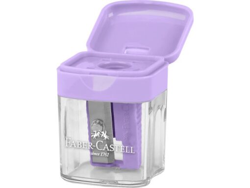 Puntenslijper Faber-Castell mini assorti display 24 stuks   6x blauw,6x roze, 6x paars, 6x turquoise