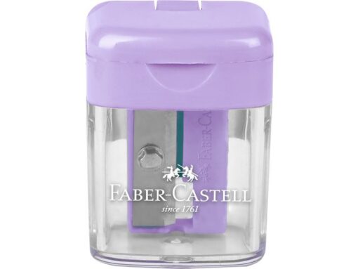 Puntenslijper Faber-Castell mini assorti display 24 stuks   6x blauw,6x roze, 6x paars, 6x turquoise