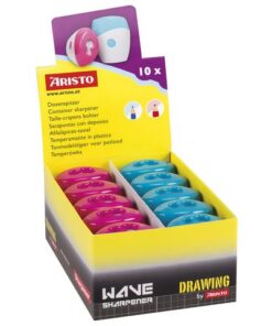 Puntenslijper WAVE Aristo Display 10 stuks blauw en roze
