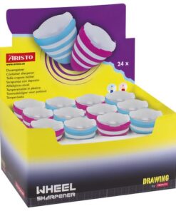 Puntenslijper WHEEL Aristo Display 24 stuks blauw en roze