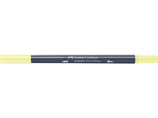 Sketchmarker op alcoholbasis. Marker is voorzien van twee punten: een zachte, flexibele penseelpunt voor grote vlakken en variabele lijndiktes en een finelinerpunt met metalen behuizing (0,6mm) voor contouren en details. Inkt is veegvast, waterbestendig en droogt snel. Hoge dekking door herhaaldelijk aanbrengen van de kleuren en streeploos te blenden. De doppen en de houder zijn gemaakt van 100% gerecycled materiaal en kunnen kleurvariaties vertonen door de productie. Kleur 104 light yellow glaze.